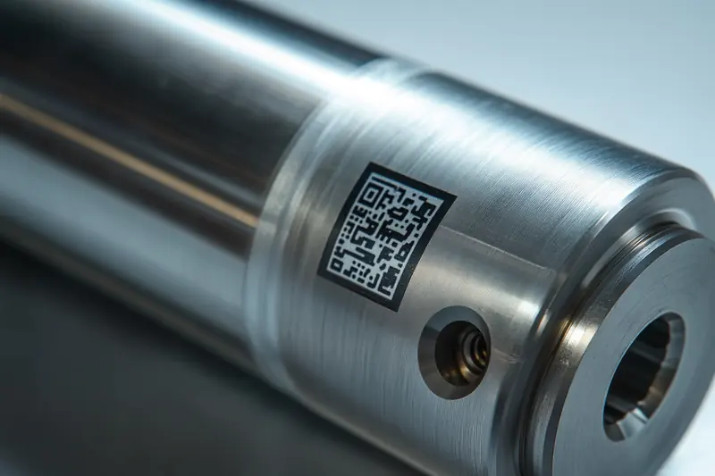 Лазерная маркировка: QR-код на стальном валу